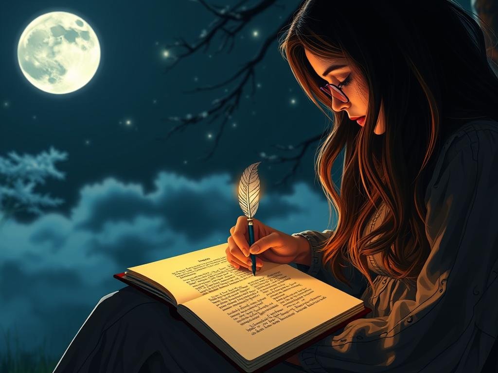 Personne écrivant une bio magique pour une appli de rencontre