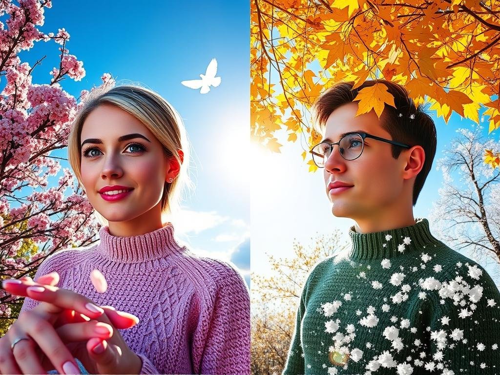 Évolution saisonnière magique d'un profil dating