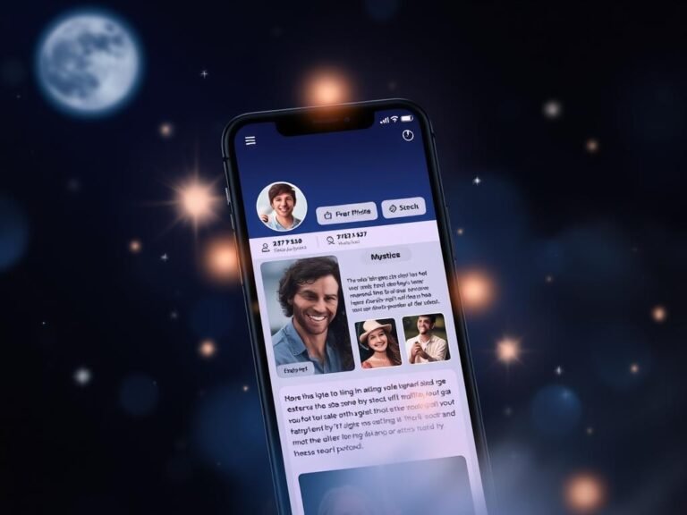 Couple utilisant une appli de rencontre sous la pleine lune