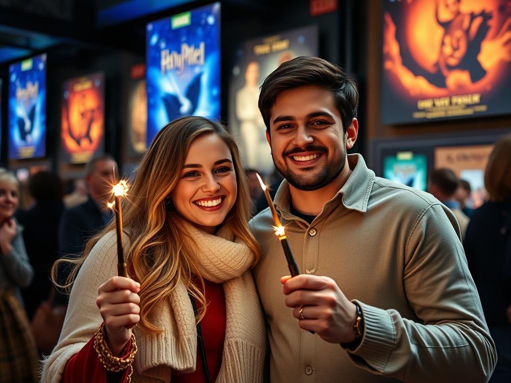 Rencontre amoureuse lors d'un festival magique Couple au Festival des Créatures Magiques